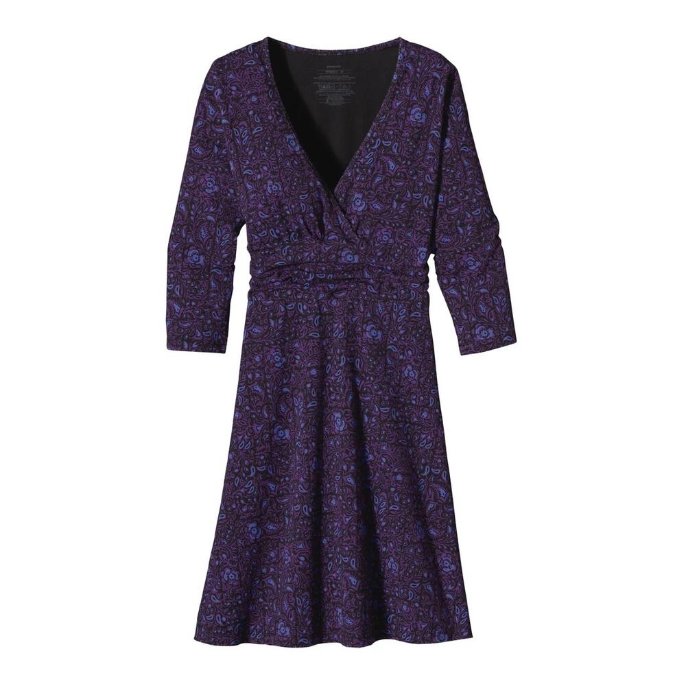 Patagonia‎ Long-Sleeved Margot Dress – Purple Ironwork Print – Medium